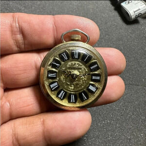 Vintage Lady Nelson Ornate Swiss Made Pocket Pendant Watch Gold Tone Working